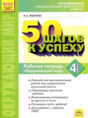 Окружающий мир. 4 класс. Рабочая тетрадь. 50 шагов к успеху. Готовимся к ВПР. Иванова Н.А.